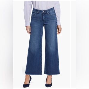 NYDJ Teresa High Waist Raw Hem Ankle Wide Leg Jeans